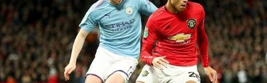  曼城德比战碾压曼联十人残阵  